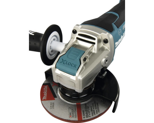 Akku-Winkelschleifer Makita DGA519RTJ mit X-LOCK Schnellwechselsystem, inkl. 2 x Akku 5,0 Ah, Ladegerät und MAKPAC Gr. 3
