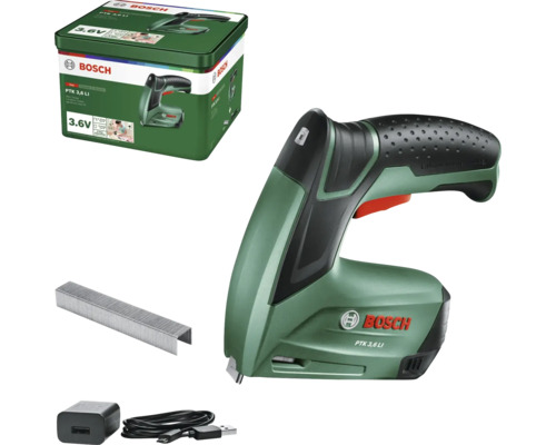 Akku-Tacker Bosch PTK 3,6 Li inkl. Ladegerät und Klammern