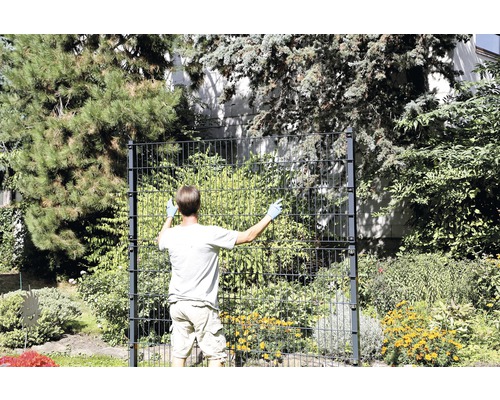 Zaunerhöhungs-Set 600 mm für Eckpfosten 60x60 mm grün