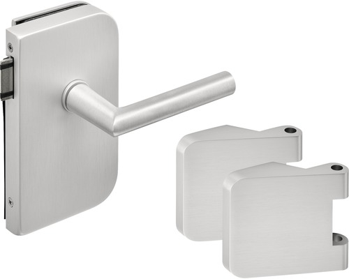 Pertura Glastürbeschlag Office Soner UV Alu eloxiert Silber DIN Links
