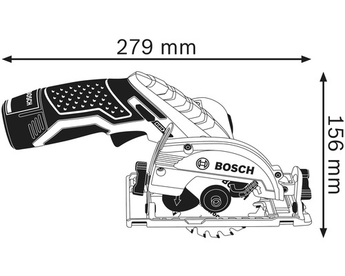 Akku-Kreissäge Bosch Professional GKS 12V-26 (Standard for Wood, 85 x 15 x 1,1 mm, 20 Zähne) inkl. 1 x Kreissägeblatt, Zubehör Staubabsaugung und L-BOXX 136, ohne Akku und Ladegerät