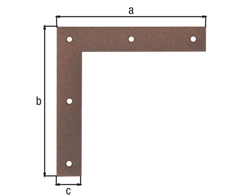 Eckwinkel Duravis 120x120x20 mm rostbraun 1 Stück