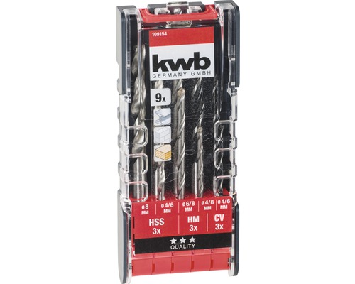 Kombi-Bohrerset KWB 9-tlg