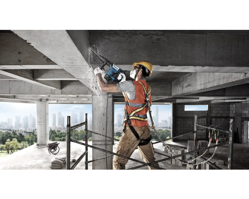 Schlaghammer mit SDS max Bosch Professional GSH 5 inkl. 1 x Spitzmeißel, Zusatzhandgriff und Handwerkerkoffer