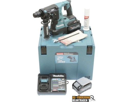 Akku-Kombihammer Makita XGT® HR003GM201 40V inkl. 2 x Akku 4,0Ah, Ladegerät und MAKPAC Gr. 4
