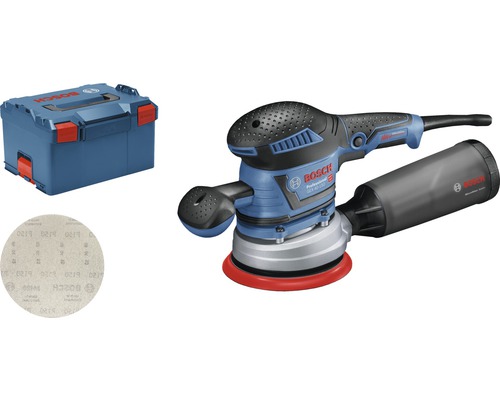 Exzenterschleifer Bosch Professional GEX 40-150 inkl. 1 x Schleifblatt M480,
            Schleifteller (150 mm) und L-BOXX 238