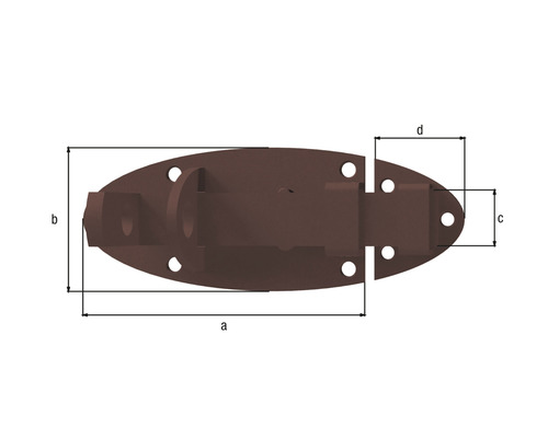 Schlossriegel Duravis 90x44 mm rostbraun