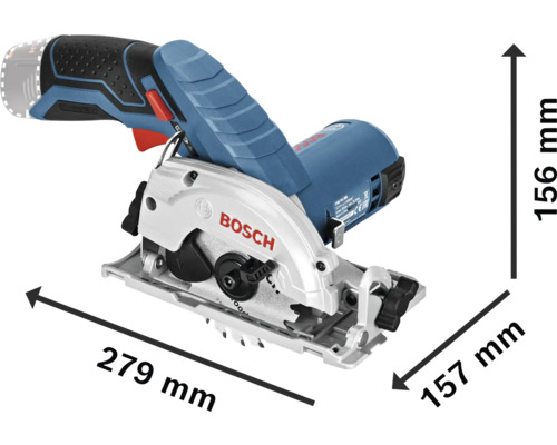 Akku-Kreissäge Bosch Professional GKS 12V-26 (Standard for Wood, 85 x 15 x 1,1 mm, 20 Zähne) inkl. 1 x Kreissägeblatt, Zubehör Staubabsaugung und L-BOXX 136, ohne Akku und Ladegerät