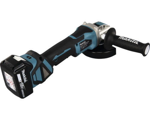 Akku-Winkelschleifer Makita DGA519RTJ mit X-LOCK Schnellwechselsystem, inkl. 2 x Akku 5,0 Ah, Ladegerät und MAKPAC Gr. 3