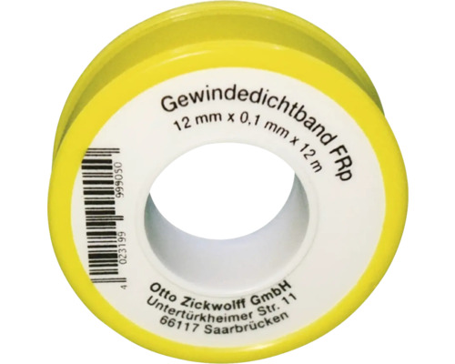 PTFE-Gewindedichtband 0,1 mm stark x 12 mm x 12 m DVGW
