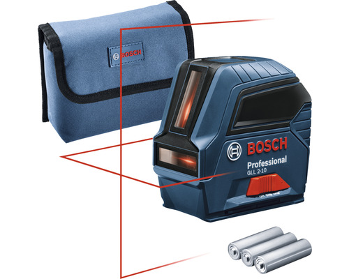 Linienlaser GLL 2-10 Bosch Professional inkl. Schutztasche und 3 x 1,5 V-LR6-Batterie
            (AA)