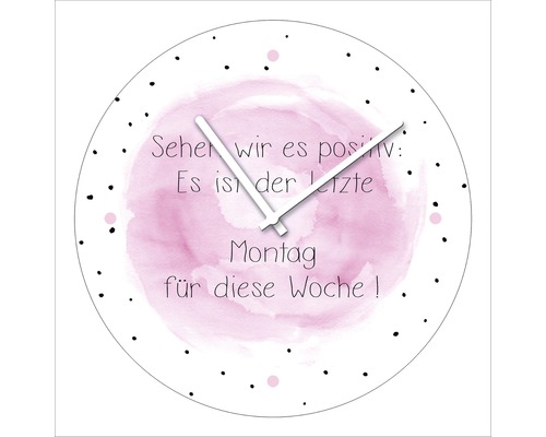 Wanduhr Glas Letzter Montag der Woche Ø 20 cm